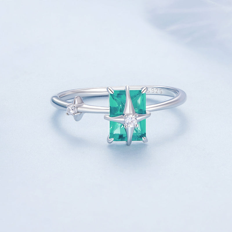 Bids.com 925 Sterling Silver 1.40mm Width CZ & Glass Ring Size 6 for Women Rings
