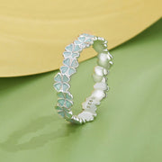 Bids.com 925 Sterling Silver Enamel and Platinum Plated Ring Size 6 for Women Rings