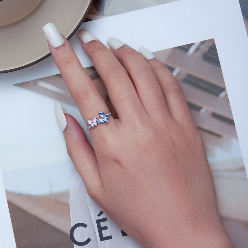 Bids.com 925 Sterling Silver Enamel Plated Ring Size 6 for Women Rings