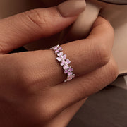 Bids.com 925 Sterling Silver Enamel Platinum Plated Ring Size 6 for Women Rings