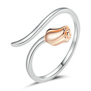 Bids.com 925 Sterling Silver Ring with Rose Gold and Platinum Plating, 0.4*0.6cm for Women Rings