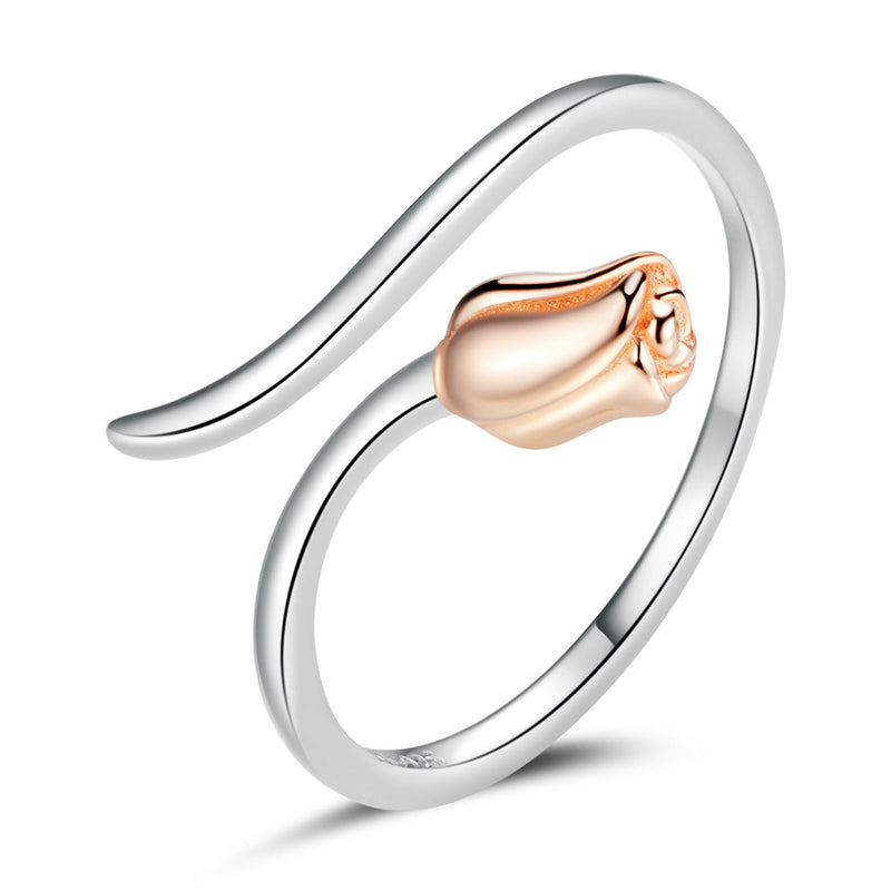 Bids.com 925 Sterling Silver Ring with Rose Gold and Platinum Plating, 0.4*0.6cm for Women Rings