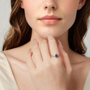 Bids.com 925 Sterling Silver Agate and CZ Pendant Ring Size 6 for Women Rings