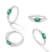 Bids.com 925 Sterling Silver & Platinum Plated 0.1cm CZ Ring for Women - Size 6.0 Rings
