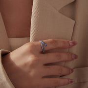 Bids.com 925 Sterling Silver Size 6.0 White Gold Plated CZ Ring for Women Rings