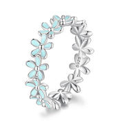 Bids.com 925 Sterling Silver Enamel Process Plated Platinum Ring Size 6 for Women Rings