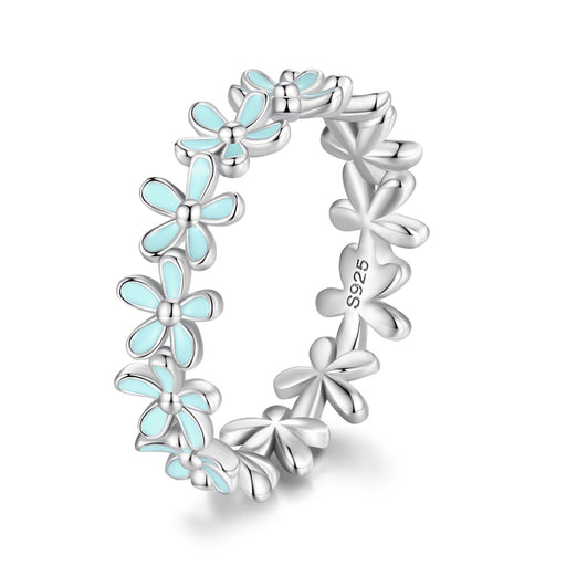 Bids.com 925 Sterling Silver Enamel Process Plated Platinum Ring Size 6 for Women Rings
