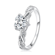 Bids.com 925 Sterling Silver Love Ring with CZ, Size 6.0 Rings