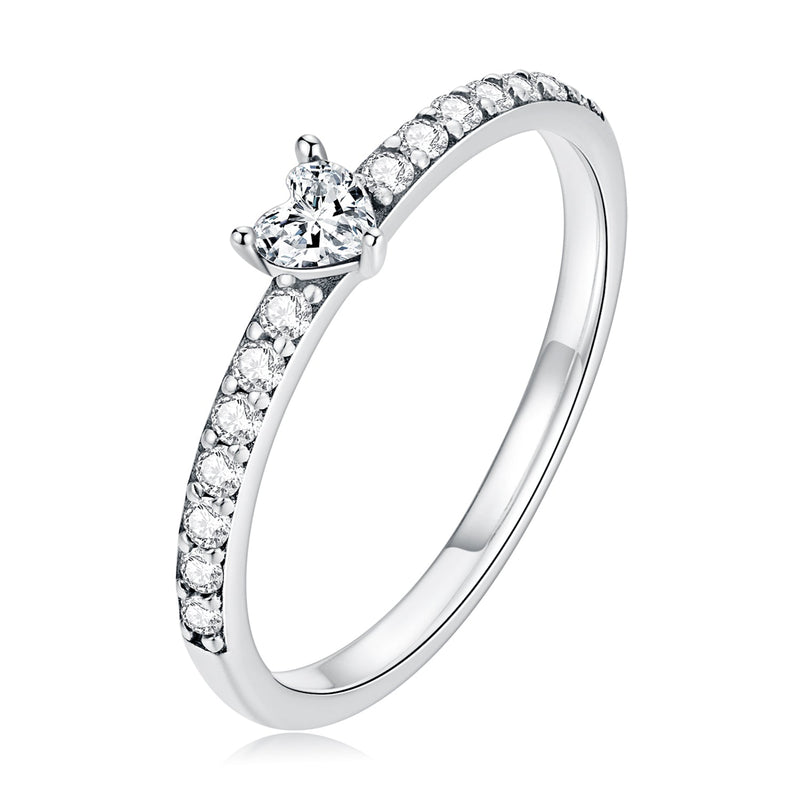 Bids.com 925 Sterling Silver Oxidized Ring with Pavé Setting CZ, Size 6 for Women Rings