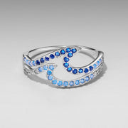 Bids.com 925 Sterling Silver Size 6.0 White Gold Plated CZ Ring for Women Rings