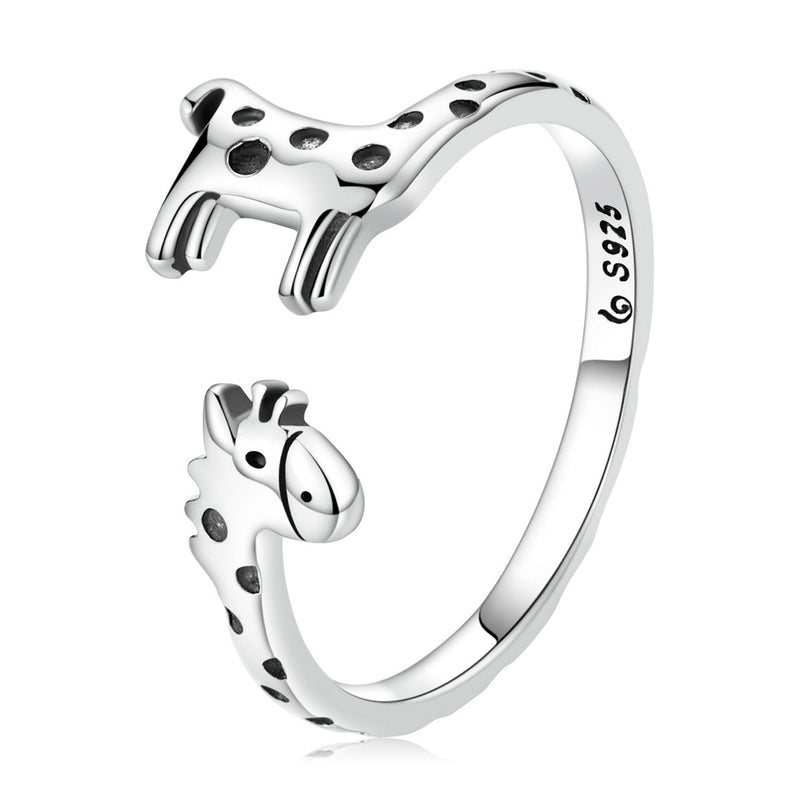 Bids.com 925 Sterling Silver Oxidized Giraffe Ring for Women Rings