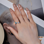 Bids.com 925 Sterling Silver Opal Nanometer Stone Plated Platinum Ring Rings