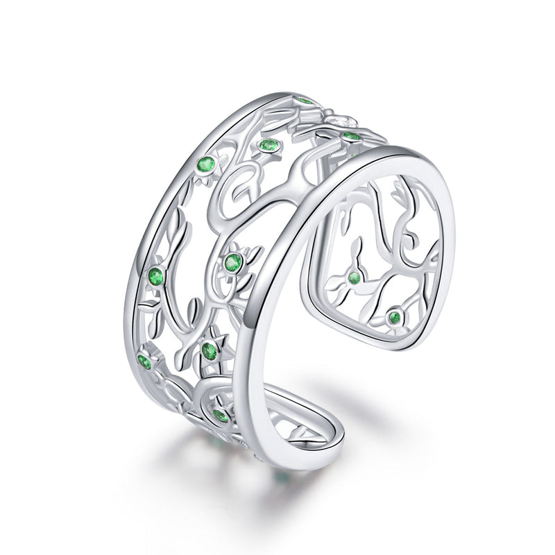 Bids.com S925 Sterling Silver Pavé Setting CZ Ring Rings