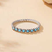 Bids.com 925 Sterling Silver Synthetic Turquoise Ring Size 6.0 Rings