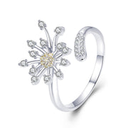 Bids.com 925 Sterling Silver Ring with Plated Platinum and Pavé Setting CZ Rings