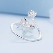 Bids.com 925 Sterling Silver Enamel Flower Ring Rings