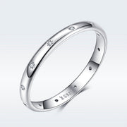 Bids.com 925 Sterling Silver Size 6.0 Plated Platinum Pavé Setting CZ Ring for Women Rings