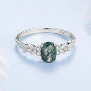 Bids.com 925 Sterling Silver Agate and CZ Pendant Ring Size 6 for Women Rings