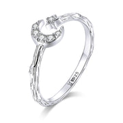 Bids.com 925 Sterling Silver Custom Ring with Pavé Setting CZ Rings
