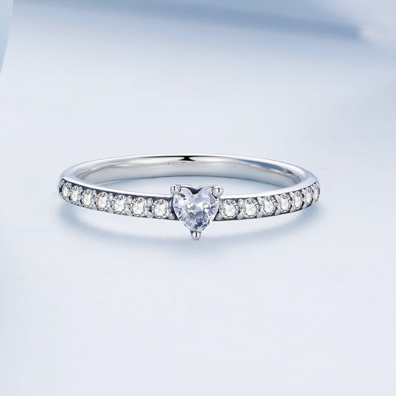 Bids.com 925 Sterling Silver Oxidized Ring with Pavé Setting CZ, Size 6 for Women Rings