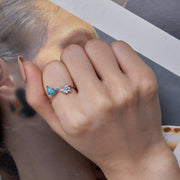Bids.com 925 Sterling Silver Opal Nanometer Stone Plated Platinum Ring Rings