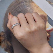Bids.com 925 Sterling Silver Ring with 4.5mm Pavé Set CZ, Size 7, for Women Rings