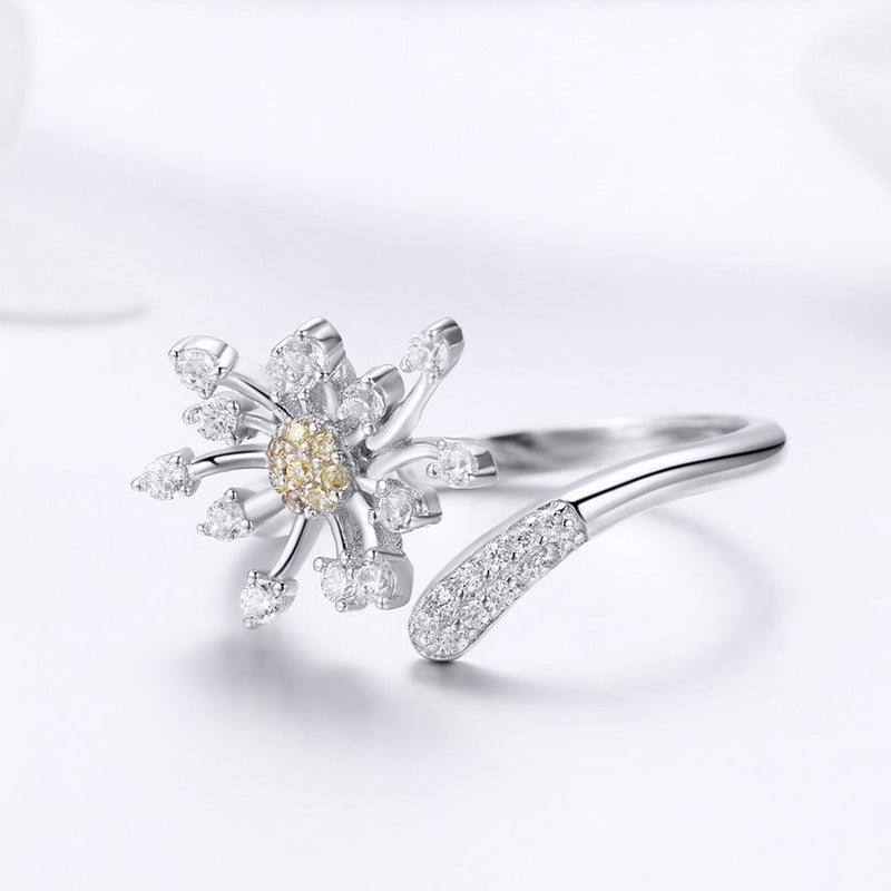 Bids.com 925 Sterling Silver Ring with Plated Platinum and Pavé Setting CZ Rings