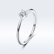 Bids.com 925 Sterling Silver Ring Size 6.0 with CZ and Platinum Plating for Women Rings