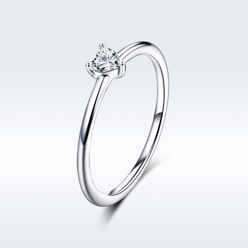 Bids.com 925 Sterling Silver Ring Size 6.0 with CZ and Platinum Plating for Women Rings