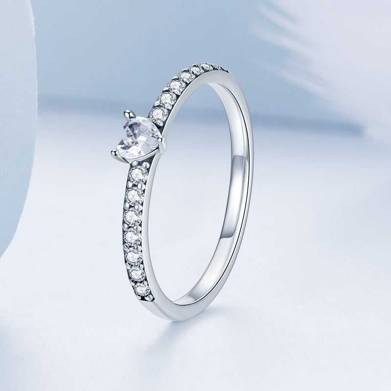 Bids.com 925 Sterling Silver Oxidized Ring with Pavé Setting CZ, Size 6 for Women Rings