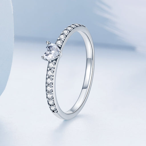 Bids.com 925 Sterling Silver Oxidized Ring with Pavé Setting CZ, Size 6 for Women Rings