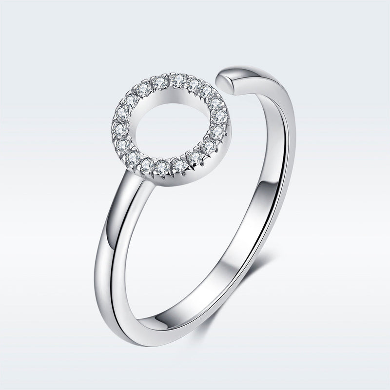 Bids.com 925 Sterling Silver Ring with Pavé Set CZ Rings
