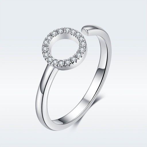 Bids.com 925 Sterling Silver Ring with Pavé Set CZ Rings