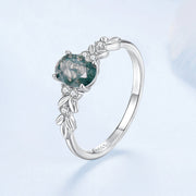 Bids.com 925 Sterling Silver Agate and CZ Pendant Ring Size 6 for Women Rings
