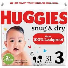 Huggies Huggies Snug & Dry Baby Diapers, Size 3 (16-28 lbs), 31 Ct Health Care