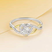 Bids.com 925 Sterling Silver & Plated White Gold 1.7mm CZ Ring Size 7.0 for Women Rings