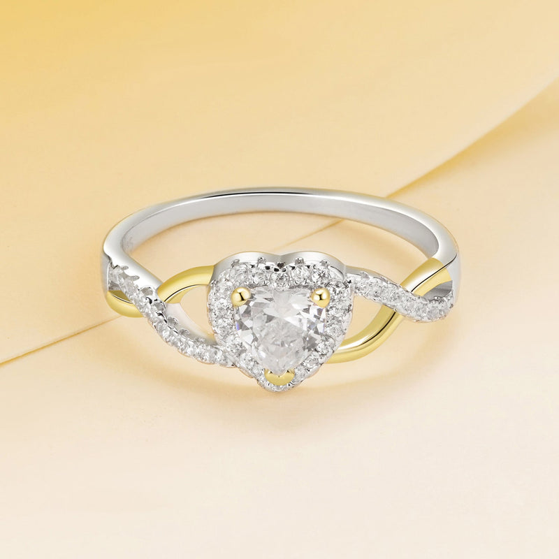 Bids.com 925 Sterling Silver & Plated White Gold 1.7mm CZ Ring Size 7.0 for Women Rings