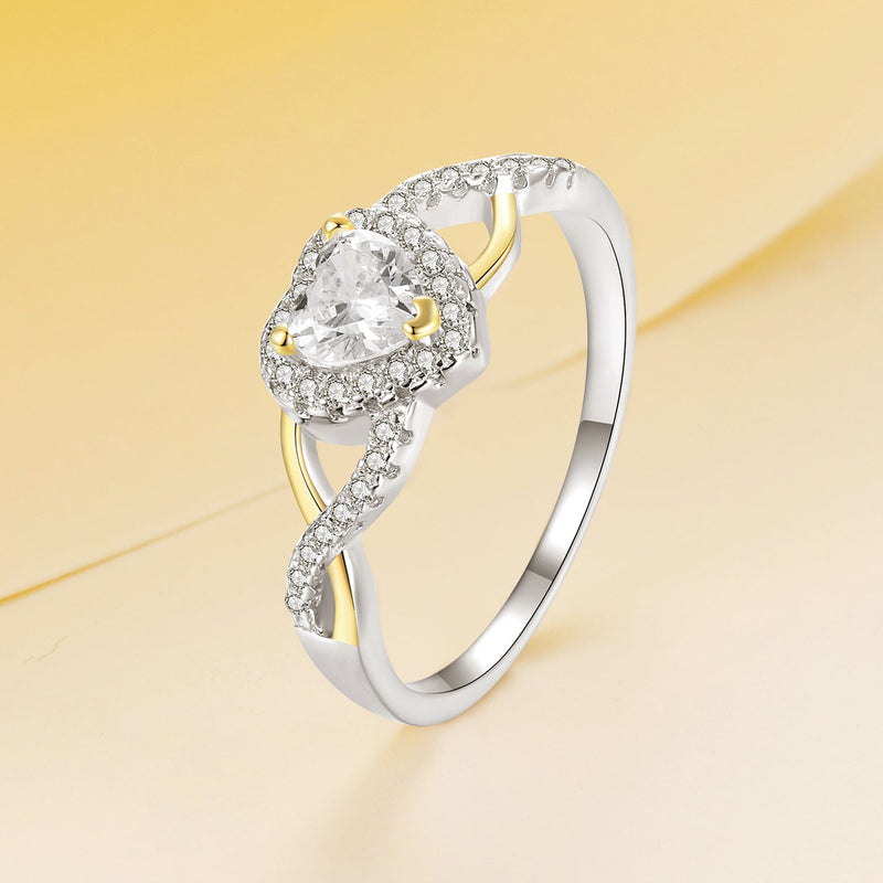 Bids.com 925 Sterling Silver & Plated White Gold 1.7mm CZ Ring Size 7.0 for Women Rings