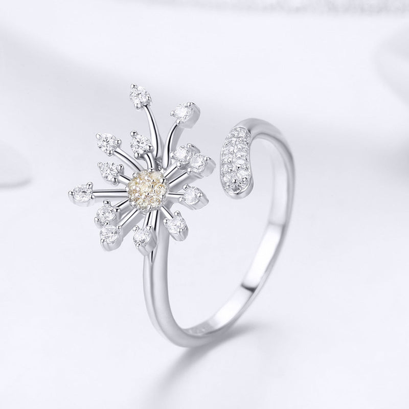 Bids.com 925 Sterling Silver Ring with Plated Platinum and Pavé Setting CZ Rings