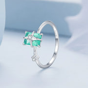 Bids.com 925 Sterling Silver 1.40mm Width CZ & Glass Ring Size 6 for Women Rings