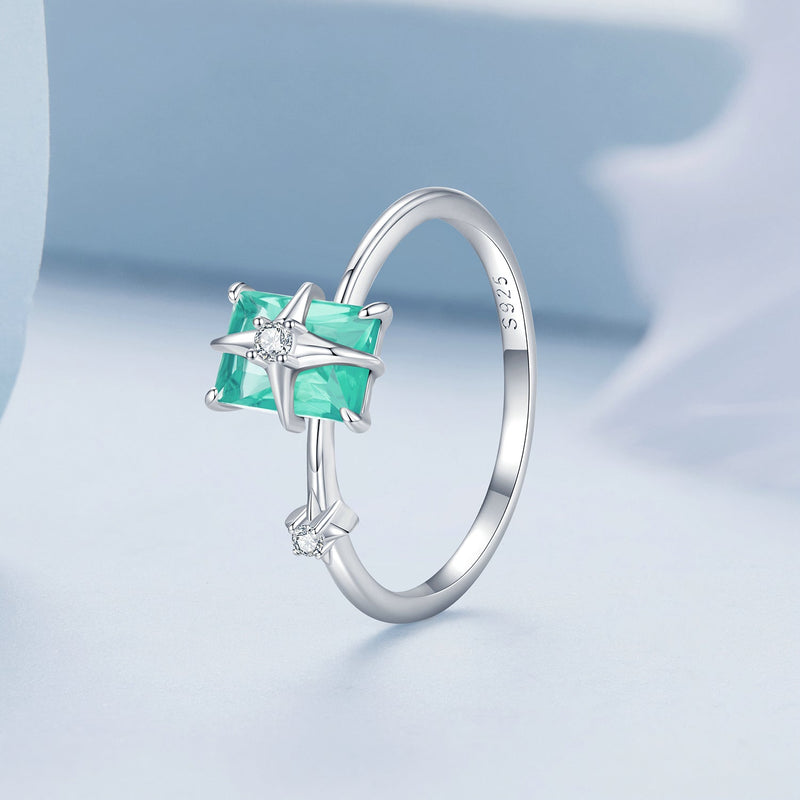 Bids.com 925 Sterling Silver 1.40mm Width CZ & Glass Ring Size 6 for Women Rings