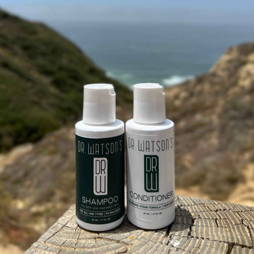 Dr. Watson's Hair & Skin Care Dr. Watson's | Essential Shampoo & Conditioner Sample Pack | The Original | 2 Oz Each Shampoo and Conditioner