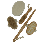ZAQ Skin & Body Luxuriate in the Best Shower & Bath Spa Set: Dry Brush, Stone Brush, Loofah Sponge