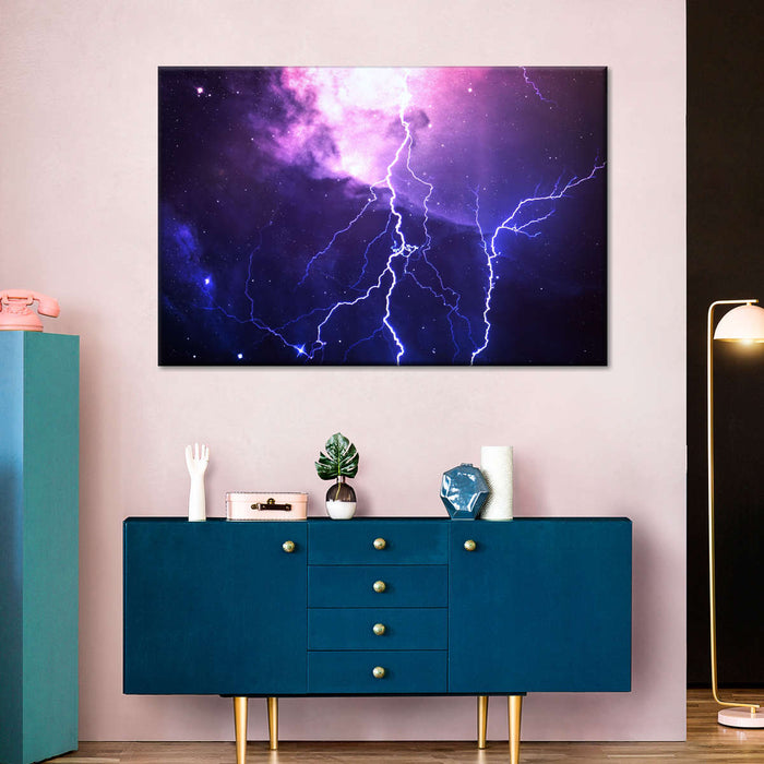 Cosmic Lightning Wall Art