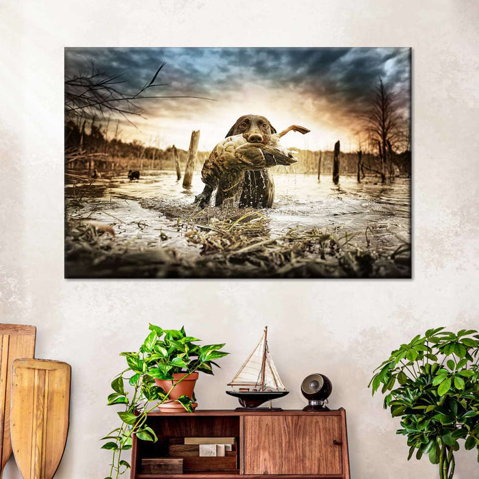 Dog Fetching Game Wall Art