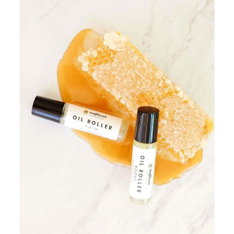 Sunflower Motherhood Oil Roller Duo Bath & Body Gift Set Antique White