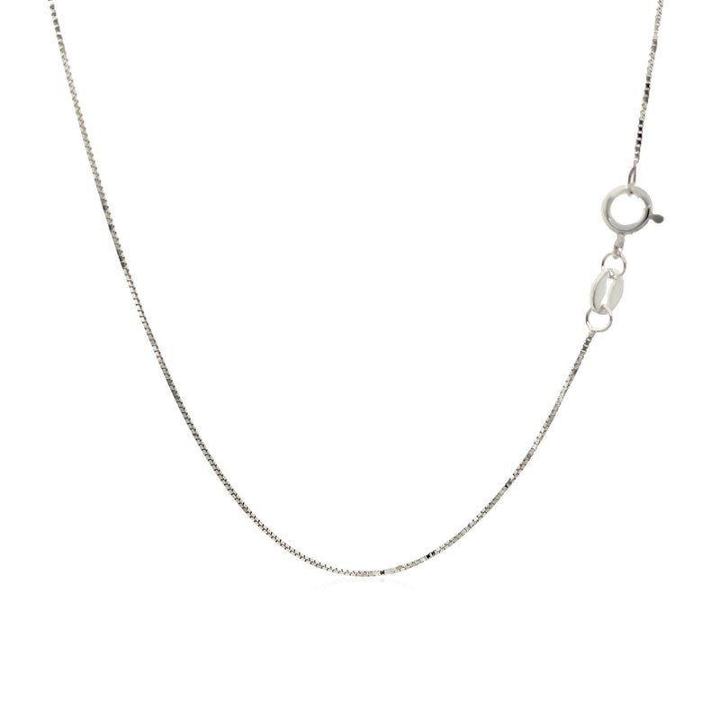 Bids.com 14k White Gold Adjustable Box Chain 0.6mm Necklaces