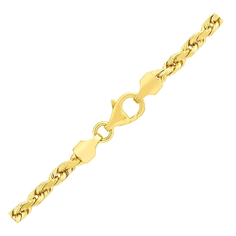 Bids.com 3.5mm 14k Yellow Gold Solid Diamond Cut Rope Chain Necklaces