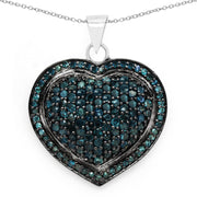 Bids.com 1.25 Carat Genuine Blue Diamond .925 Sterling Silver Pendant Pendants