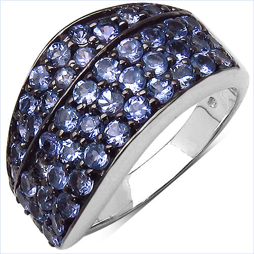 Bids.com 1.68 Carat Genuine Tanzanite .925 Sterling Silver Ring Rings